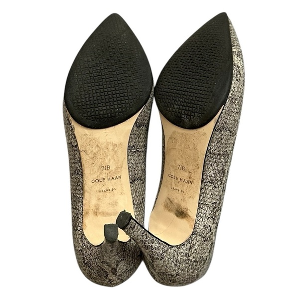 Cole Haan GrandSeries White Grey Black Snakeskin Leather Pumps Heels - Size 7.5B - Picture 7 of 7